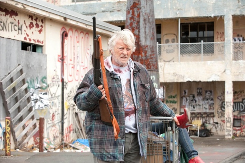 EXCLUSIVE First Look At Rutger Hauer As The HOBO WITH A SHOTGUN!