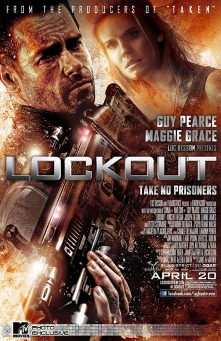 Holy Grit! Guy Pearce Blasts Thru The Crap In LOCKOUT Poster