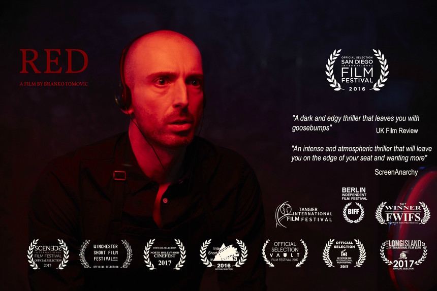 Watch Branko Tomovic's award winning short thriller RED starring Dervla Kirwan and Francesca Fowler