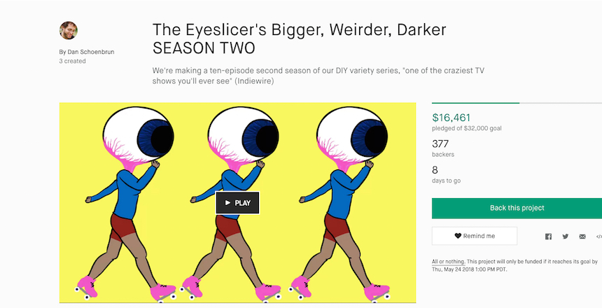 Crowdfund This: Season Two of THE EYESLICER Will Be So Good They'll Write Their Own Penultimate Headline, Thank You Very Much